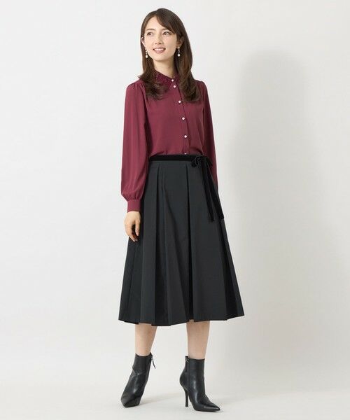 TO BE CHIC (大きいサイズ) / トゥー ビー シック (オオキイサイズ) ロング・マキシ丈スカート | 【L】コンパクトタフタ BOXタックスカート | 詳細2