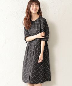 【WEB・店舗限定】【Tricolore】【ウォッシャブル】コットンウインドペンチェックワンピース