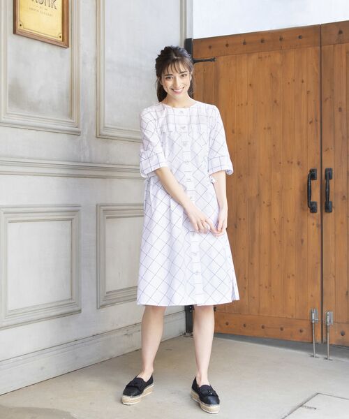 TO BE CHIC / トゥー ビー シック ロング・マキシ丈ワンピース | 【WEB・店舗限定】【Tricolore】【ウォッシャブル】コットンウインドペンチェックワンピース | 詳細4