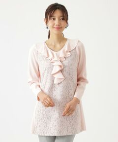 TO BE CHIC / トゥー ビー シック ニット・セーター | ニードルレースニットコンビ チュニック