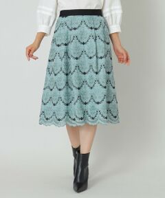 スカラップティアード刺繍　スカート