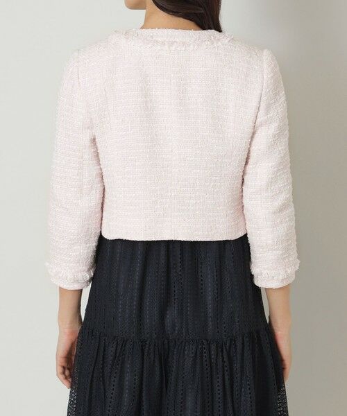 TO BE CHIC / トゥー ビー シック ノーカラージャケット | ライトカラーツイード ショートジャケット | 詳細4