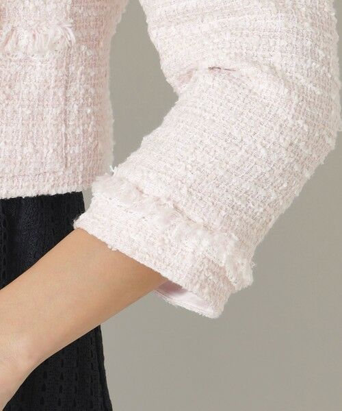 TO BE CHIC / トゥー ビー シック ノーカラージャケット | ライトカラーツイード ショートジャケット | 詳細5