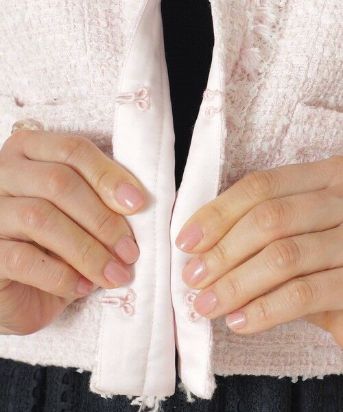 TO BE CHIC / トゥー ビー シック ノーカラージャケット | ライトカラーツイード ショートジャケット | 詳細7