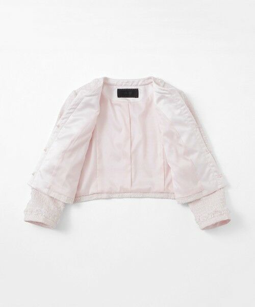 TO BE CHIC / トゥー ビー シック ノーカラージャケット | ライトカラーツイード ショートジャケット | 詳細8