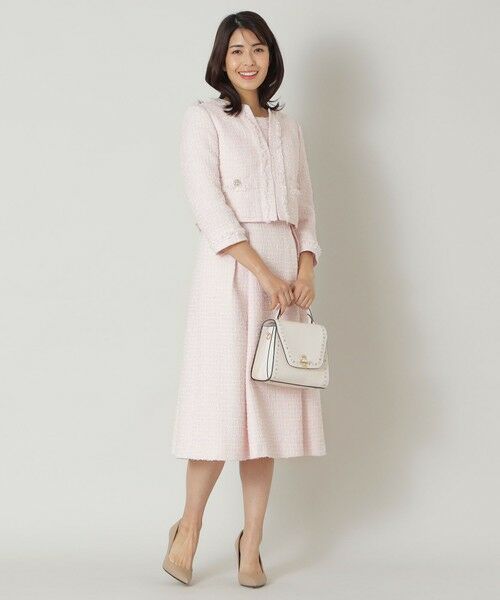 TO BE CHIC / トゥー ビー シック ノーカラージャケット | ライトカラーツイード ショートジャケット | 詳細1