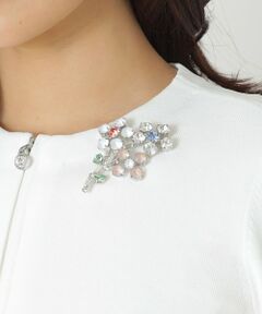 フロストビジューフラワーブローチ