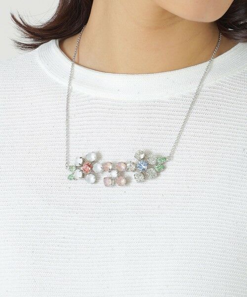TO BE CHIC/トゥー ビー シック フロストビジューフラワーネックレス シルバー1 - TO BE CHIC/トゥー ビー シック フロストビジューフラワーネックレス シルバー1 -