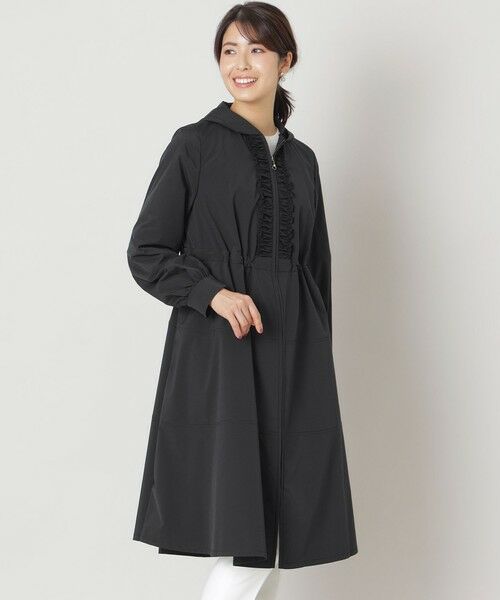 TO BE CHIC/トゥー ビー シック フーデッドティアード コート ブラック1 40 TO BE CHIC/トゥー ビー シック フーデッドティアード コート ブラック1 40