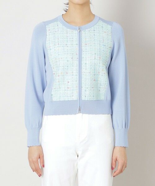TO BE CHIC / トゥー ビー シック ブルゾン | レインボーツイードコンビ ニットブルゾン | 詳細3