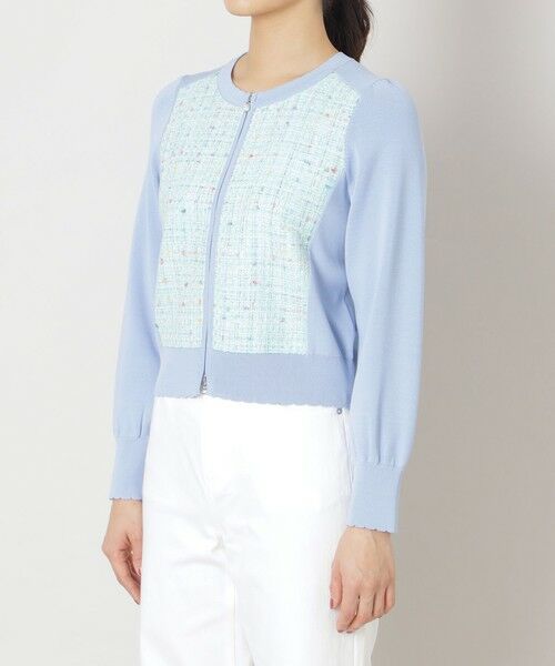 TO BE CHIC / トゥー ビー シック ブルゾン | レインボーツイードコンビ ニットブルゾン | 詳細4