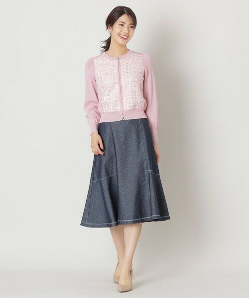 TO BE CHIC / トゥー ビー シック ブルゾン | レインボーツイードコンビ ニットブルゾン | 詳細1