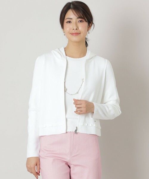 トゥービーシック【大きいサイズ】TO BE CHIC 2WAY ニットボレロ　白 トゥービーシック【大きいサイズ】TO BE CHIC 2WAY ニットボレロ