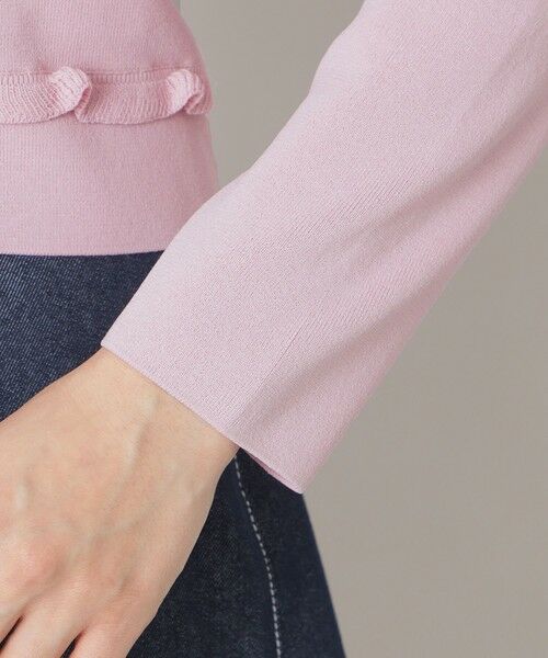 TO BE CHIC / トゥー ビー シック ブルゾン | レーヨンナイロン フリルフーディー ニット | 詳細8