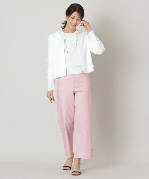 TO BE CHIC / トゥー ビー シック ブルゾン | レーヨンナイロン フリルフーディー ニット | 詳細1