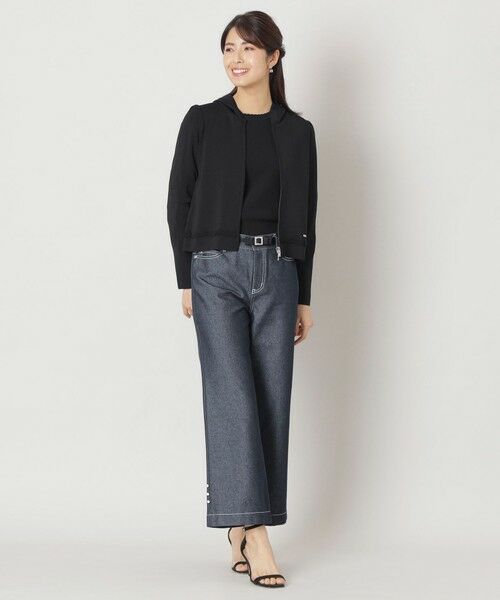 TO BE CHIC / トゥー ビー シック ブルゾン | レーヨンナイロン フリルフーディー ニット | 詳細2