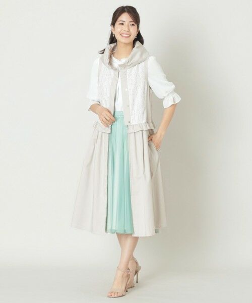 TO BE CHIC / トゥー ビー シック ノーカラージャケット | ハイカウントタフタ マルチWAY ジレ | 詳細3