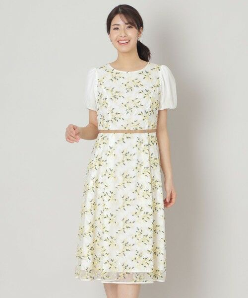TO BE CHIC/トゥー ビー シック ミモザチュールフィット&フレア ドレス オフホワイト1 40 TO BE CHIC/トゥー ビー シック ミモザチュールフィット&フレア ドレス オフホワイト1 40