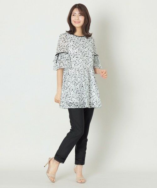 ブラウス シャツ ジャスミンプリントリボン チュニック レディース TO BE CHIC ブラウス シャツ ジャスミンプリントリボン