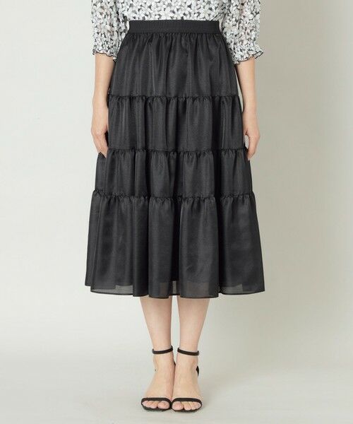 TO BE CHIC / トゥー ビー シック ロング・マキシ丈スカート | ブライトサテンティアード スカート | 詳細3