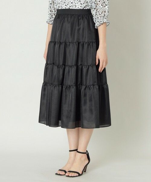 TO BE CHIC / トゥー ビー シック ロング・マキシ丈スカート | ブライトサテンティアード スカート | 詳細4