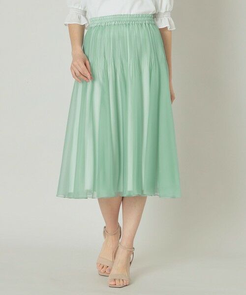 TO BE CHIC/トゥー ビー シック トランスパレントプリーツ スカート ダークグリーン1 40 TO BE CHIC/トゥー ビー シック トランスパレントプリーツ スカート ダークグリーン1 40