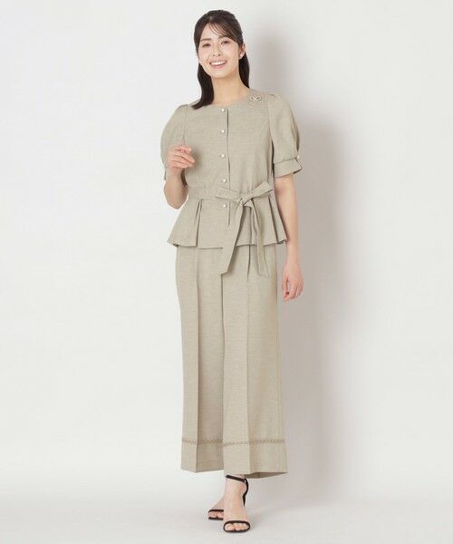 TO BE CHIC / トゥー ビー シック ノーカラージャケット | リネンライク ブラウスジャケット | 詳細2