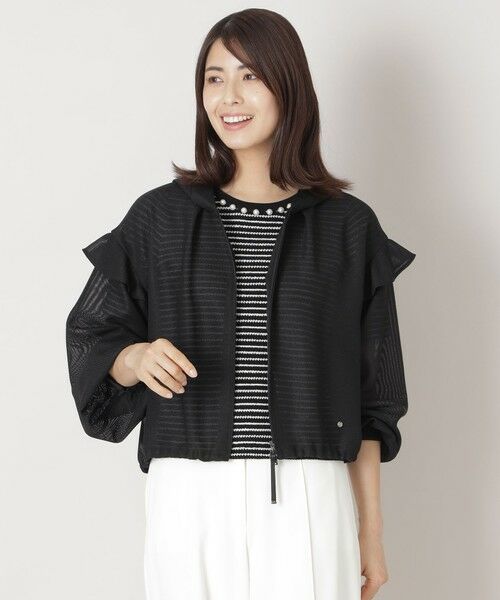 TO BE CHIC/トゥー ビー シック カラミ フードジャケット ブラック1 42 TO BE CHIC/トゥー ビー シック カラミ フードジャケット ブラック1 42
