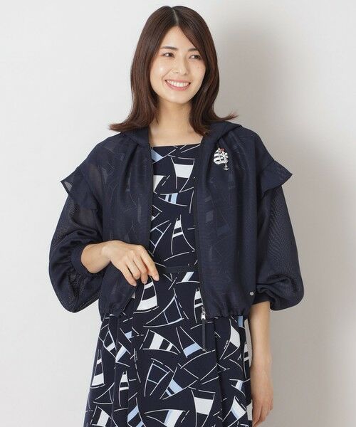 TO BE CHIC/トゥー ビー シック カラミ フードジャケット ネイビー1 42 TO BE CHIC/トゥー ビー シック カラミ フードジャケット ネイビー1 42