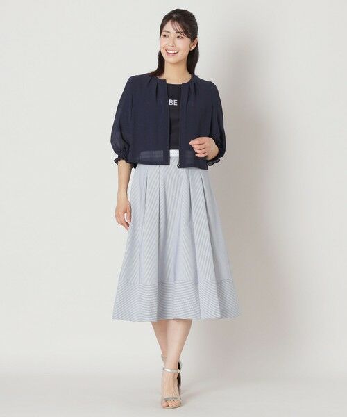 TO BE CHIC / トゥー ビー シック ノーカラージャケット | ジョーゼット ショートブルゾン | 詳細3