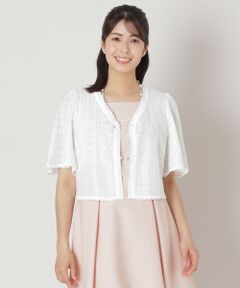 TO BE CHIC / トゥー ビー シック ブルゾン | フラワー刺しゅうコンビ ボレロ