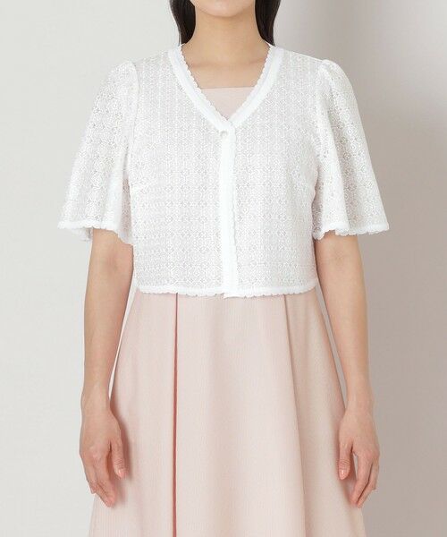 TO BE CHIC / トゥー ビー シック ブルゾン | フラワー刺しゅうコンビ ボレロ | 詳細3