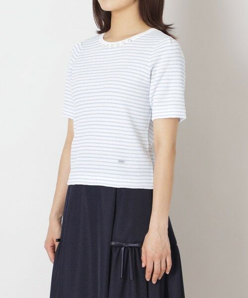 TO BE CHIC / トゥー ビー シック ニット・セーター | ふくれジャカード ボーダーニット | 詳細6