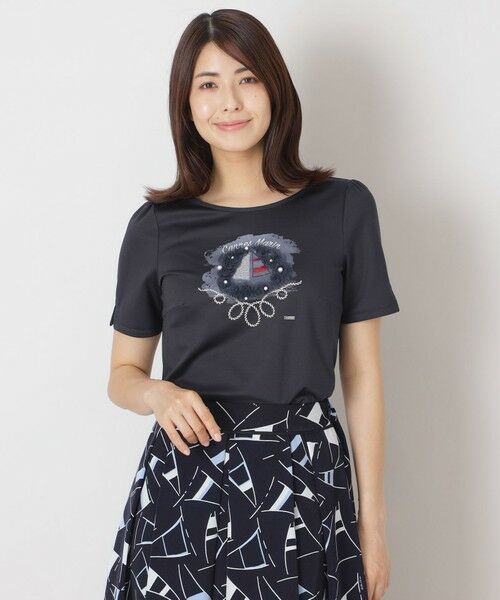 TO BE CHIC/トゥー ビー シック セイルモチーフ カットソー ネイビー2 42 TO BE CHIC/トゥー ビー シック セイルモチーフ カットソー ネイビー2 42