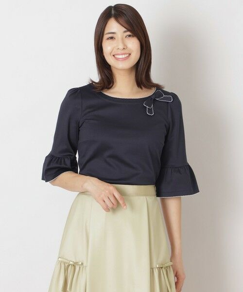 TO BE CHIC/トゥー ビー シック 配色ピコ カットソープルオーバー ネイビー2 42 TO BE CHIC/トゥー ビー シック 配色ピコ カットソープルオーバー ネイビー2 42