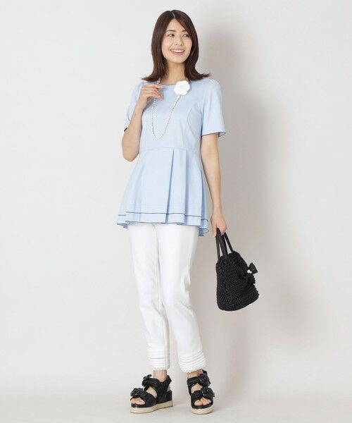 TO BE CHIC / トゥー ビー シック カットソー | 配色ピコ ティアードチュニック | 詳細1