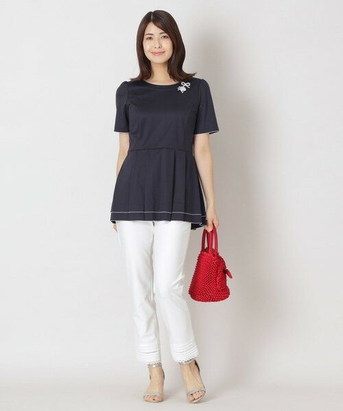 TO BE CHIC / トゥー ビー シック カットソー | 配色ピコ ティアードチュニック | 詳細2