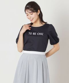 TO BE CHIC / トゥー ビー シック カットソー | ビジューロゴ カットソー