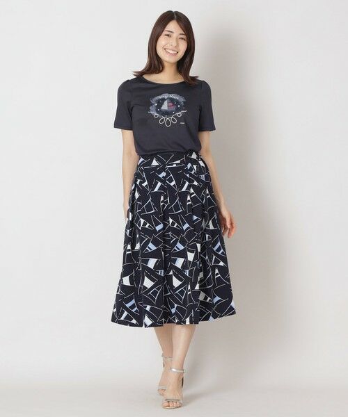 TO BE CHIC / トゥー ビー シック ロング・マキシ丈スカート | セイルプリント タックスカート | 詳細2