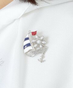 値下 新品 TO BE CHIC 2023 レースコンビニット ブローチ付 ニット レース付ニット ニットセーター[品番：KH000015131