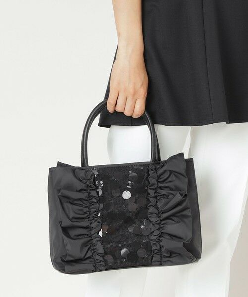黒 ビーズ フリル パーティーバッグ TO BE CHIC 黒 ビーズ フリル パーティーバッグ TO BE CHIC 黒 ビーズ