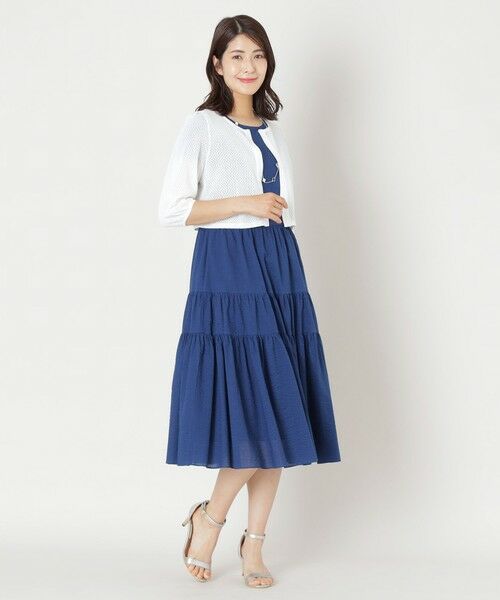 TO BE CHIC / トゥー ビー シック ブルゾン | アイレット透かし編み ニットボレロ | 詳細1