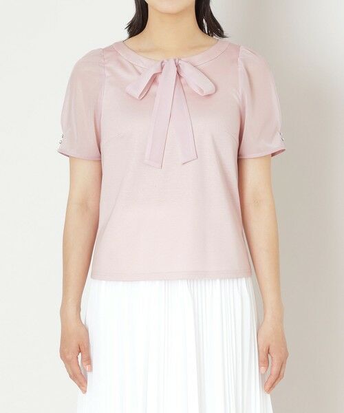 TO BE CHIC / トゥー ビー シック カットソー | リボンネック スリーブコンビカットソー | 詳細4