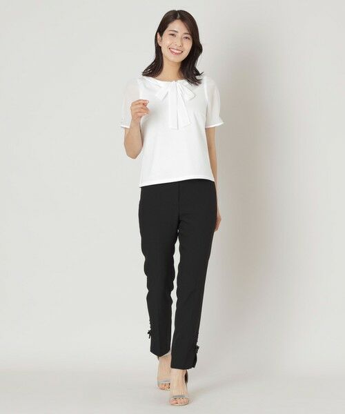TO BE CHIC / トゥー ビー シック カットソー | リボンネック スリーブコンビカットソー | 詳細1