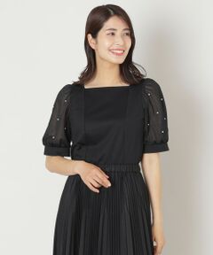 TO BE CHIC / トゥー ビー シック カットソー | ドットパールスリーブ カットソー