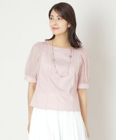 TO BE CHIC / トゥー ビー シック カットソー | ドットパールスリーブ カットソー