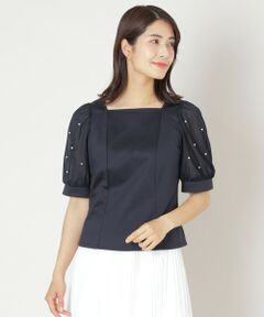 TO BE CHIC / トゥー ビー シック カットソー | ドットパールスリーブ カットソー