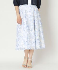TO BE CHIC / トゥー ビー シック ロング・マキシ丈スカート | ローズプリントジャカード フレアスカート