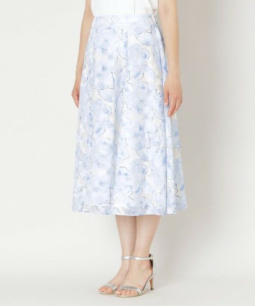 TO BE CHIC / トゥー ビー シック ロング・マキシ丈スカート | ローズプリントジャカード フレアスカート | 詳細5