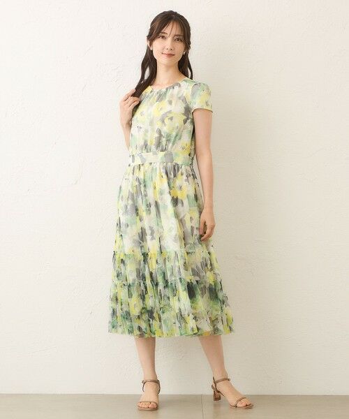 TO BE CHIC / トゥー ビー シック ロング・マキシ丈ワンピース | ぼかしフラワー ティアードドレス | 詳細3